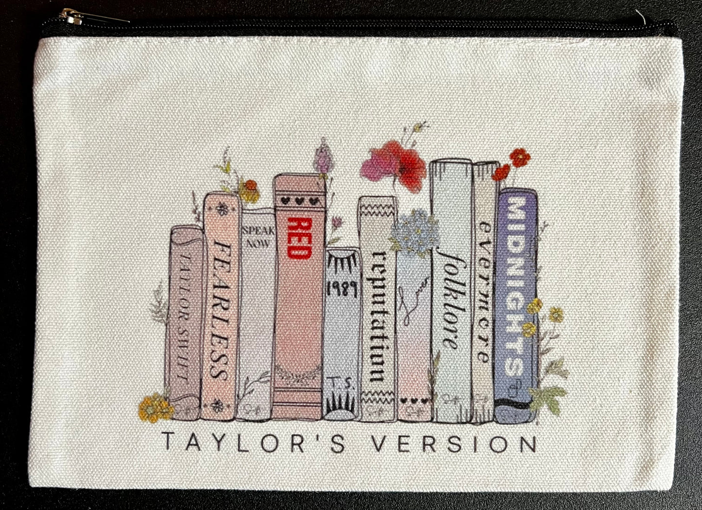 Taylor Swift Album Inspired Canvas Makeup Bag