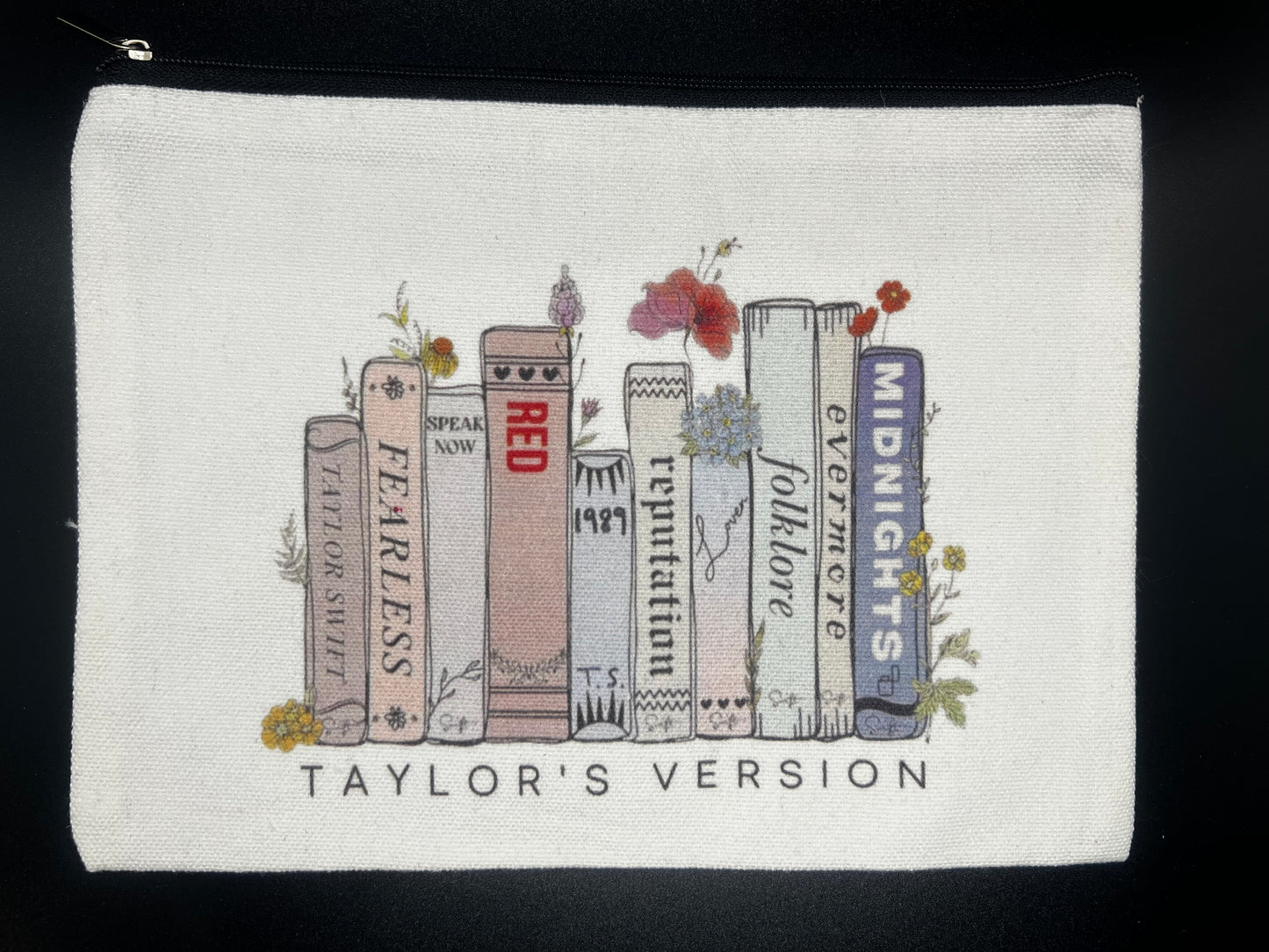Taylor Swift Album Inspired Canvas Makeup Bag