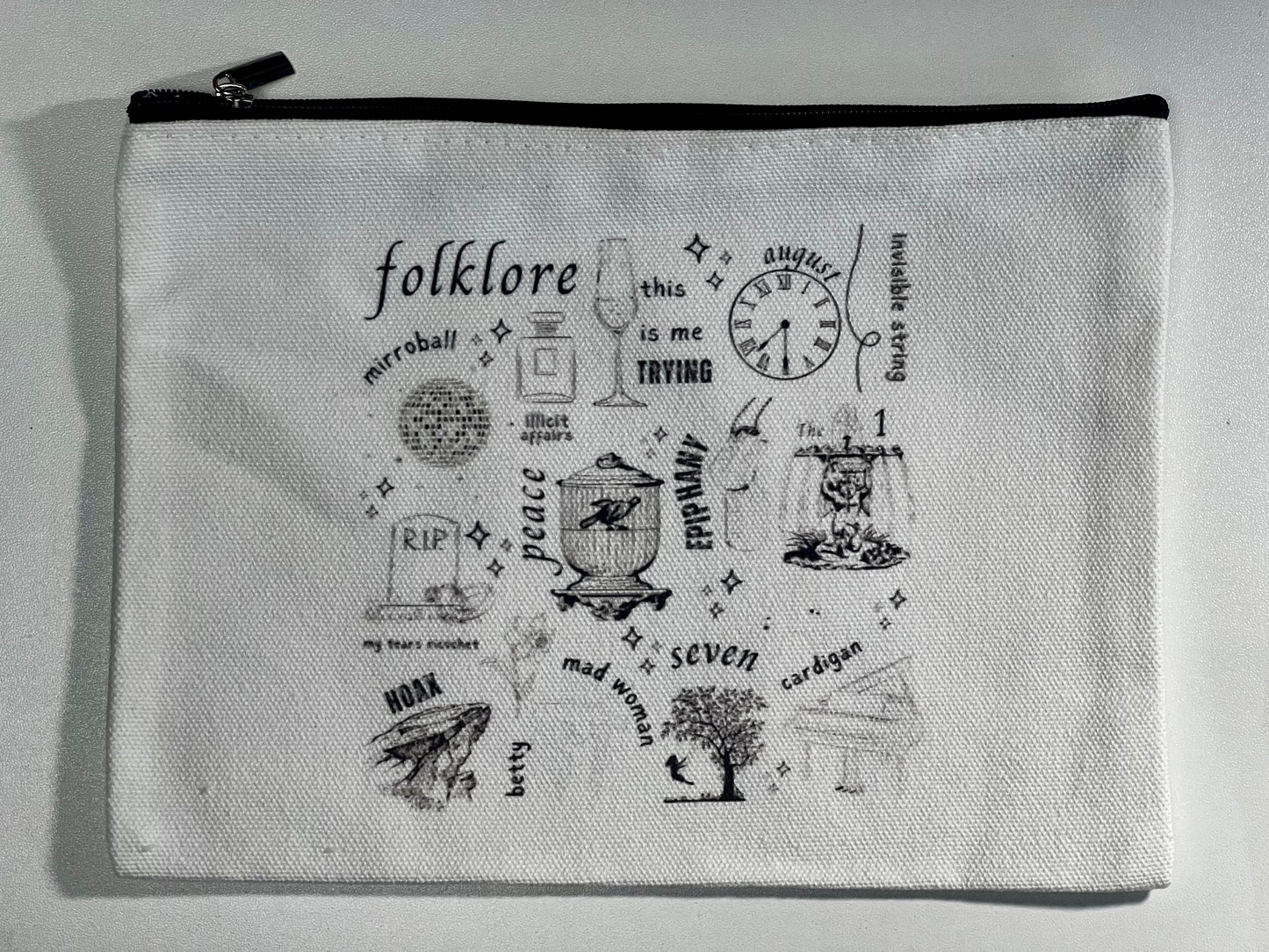 Taylor Swift Album Inspired Canvas Makeup Bag