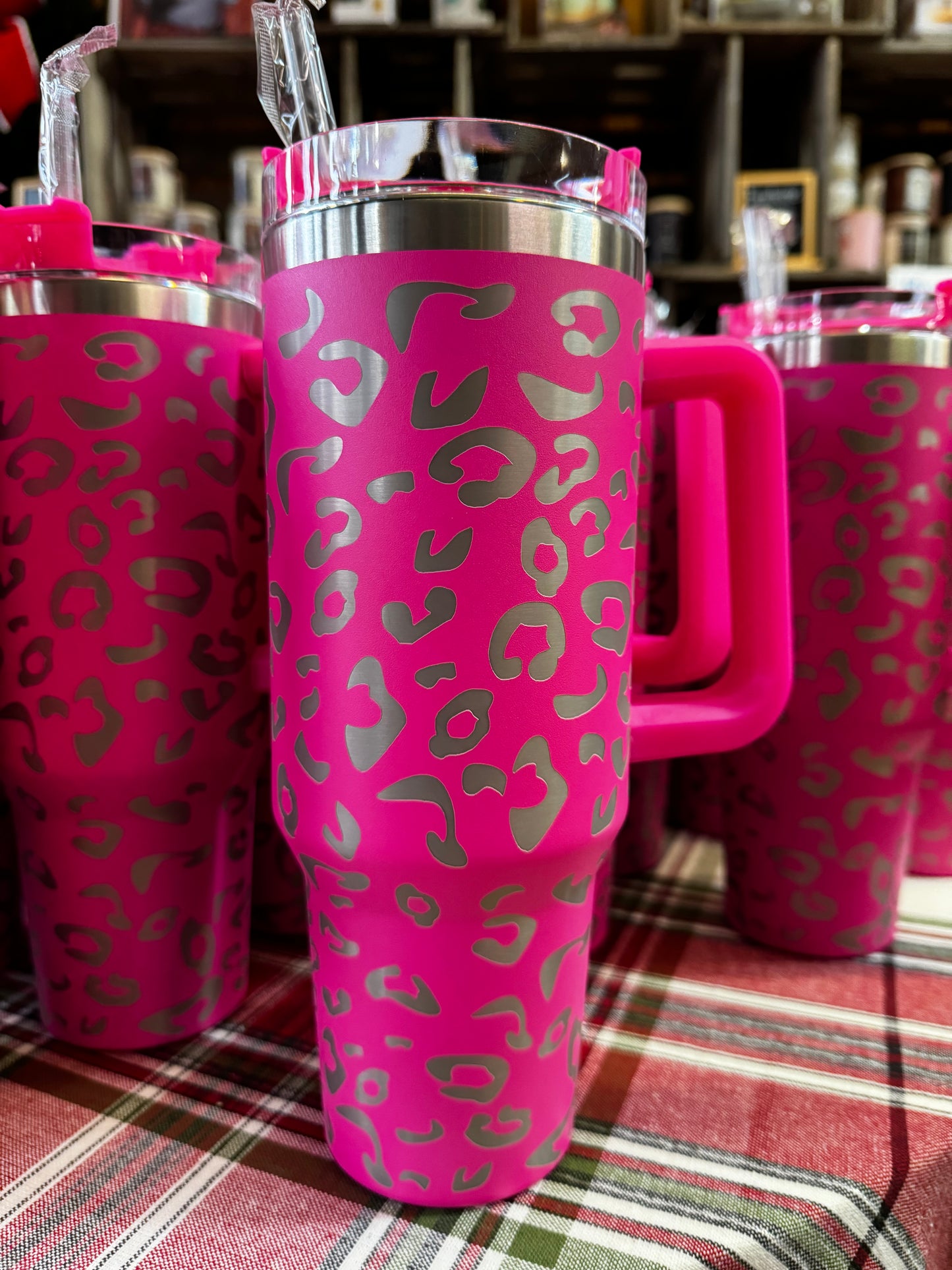 Stanley Inspired Hot Pink 40 ounce Tumbler